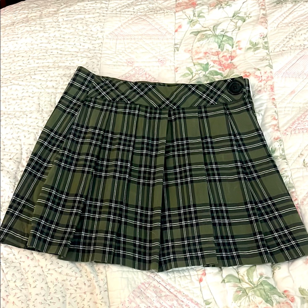 Green Plaid Women's Skirt